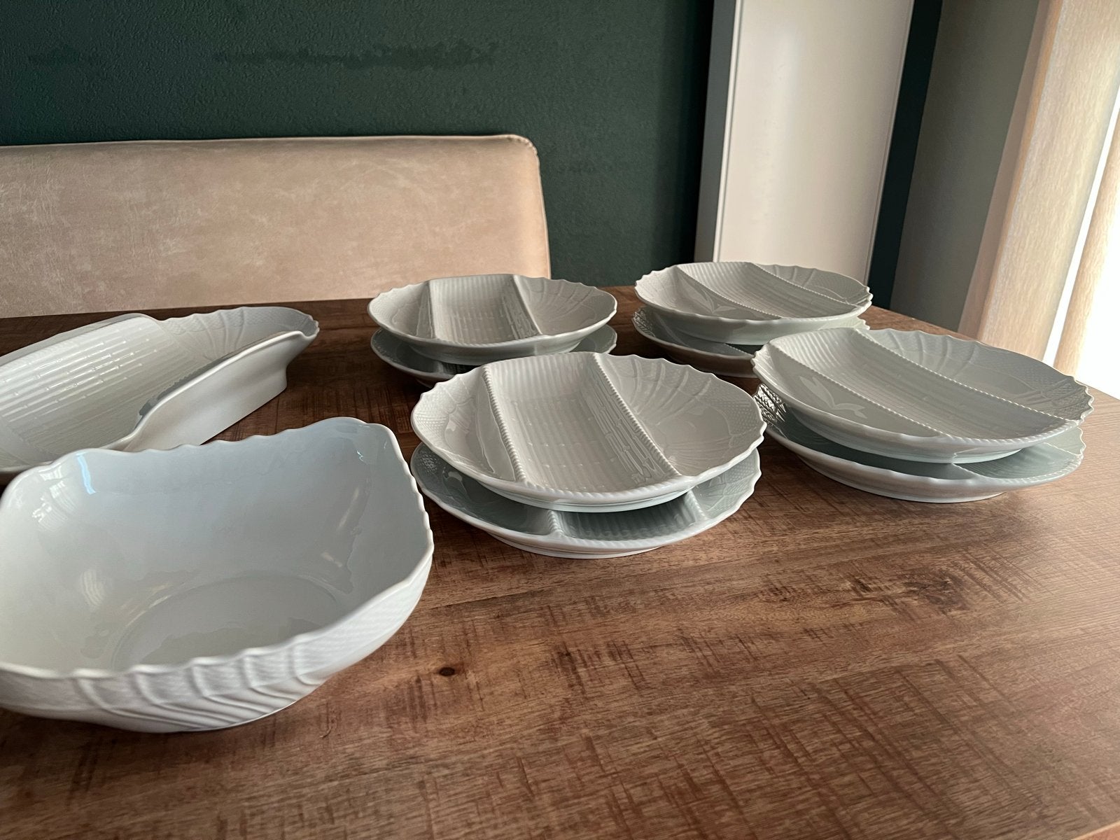 Zeldzaam Richard Ginori Aspergeservies Bianco 1735 (1980), Ophalen, Overige merken, Klassiek, Zo goed als nieuw