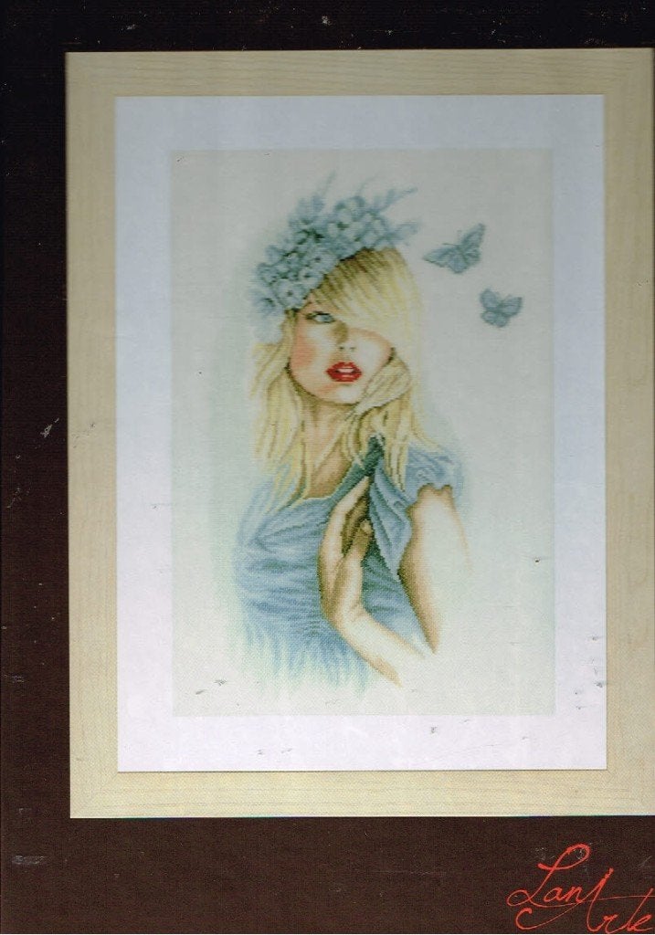 Cado lanarte borduurpakket  BLUE BUTTERFLIES  691, Hobby en Vrije tijd, Borduren en Borduurmachines, Ophalen of Verzenden, Nieuw