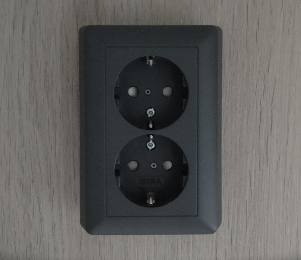 Gira 2-voudige antraciete wandcontactdoos systeem 55, Ophalen of Verzenden, Stopcontact