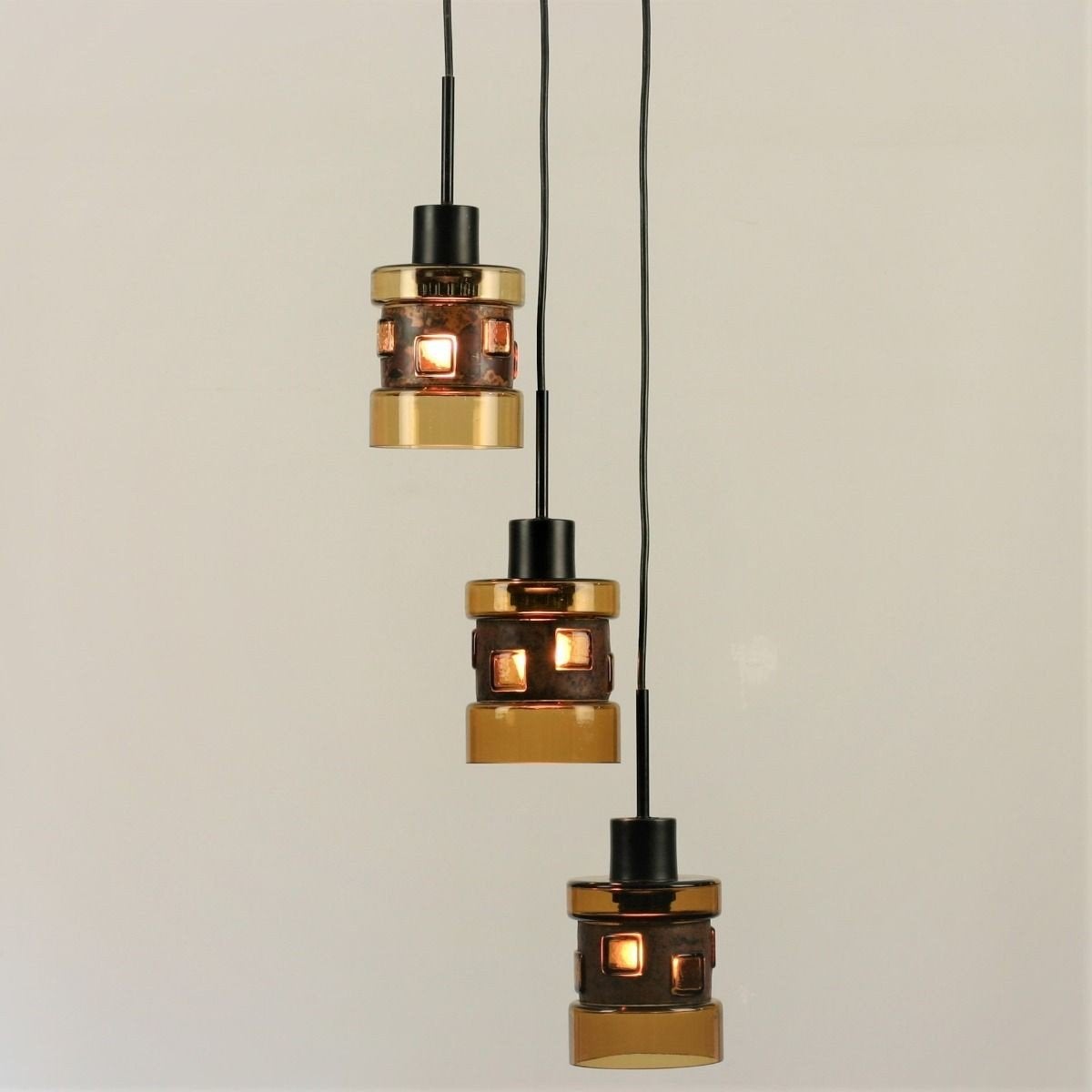 Zweeds hanglamp 'Tribal' van Wiktor Berndt voor Flygsfors, Ophalen of Verzenden, Glas, Minder dan 50 cm
