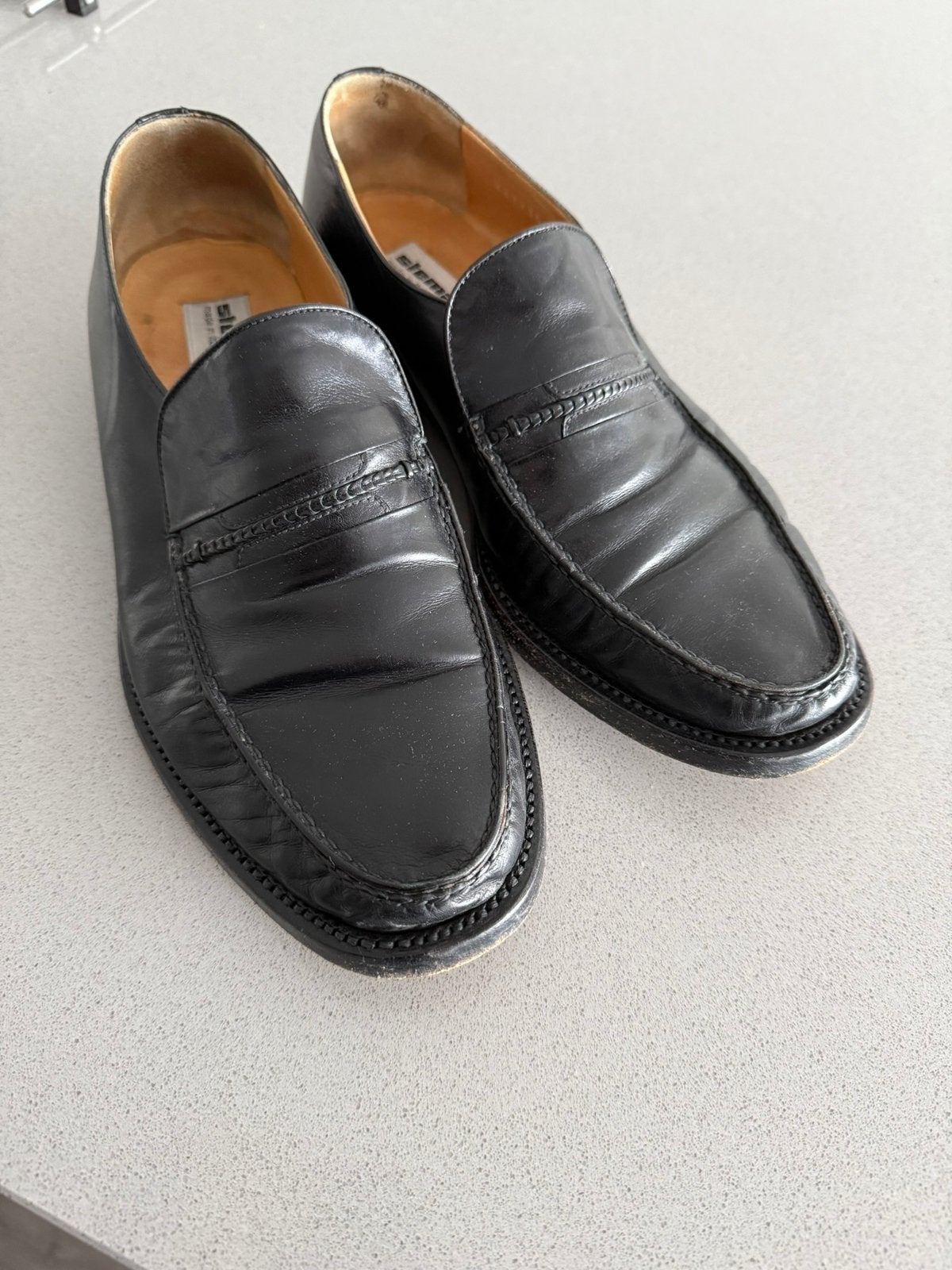 Mooie Zwarte heren schoenen te koop. Merk Siemar maat 42., Ophalen of Verzenden, Gedragen