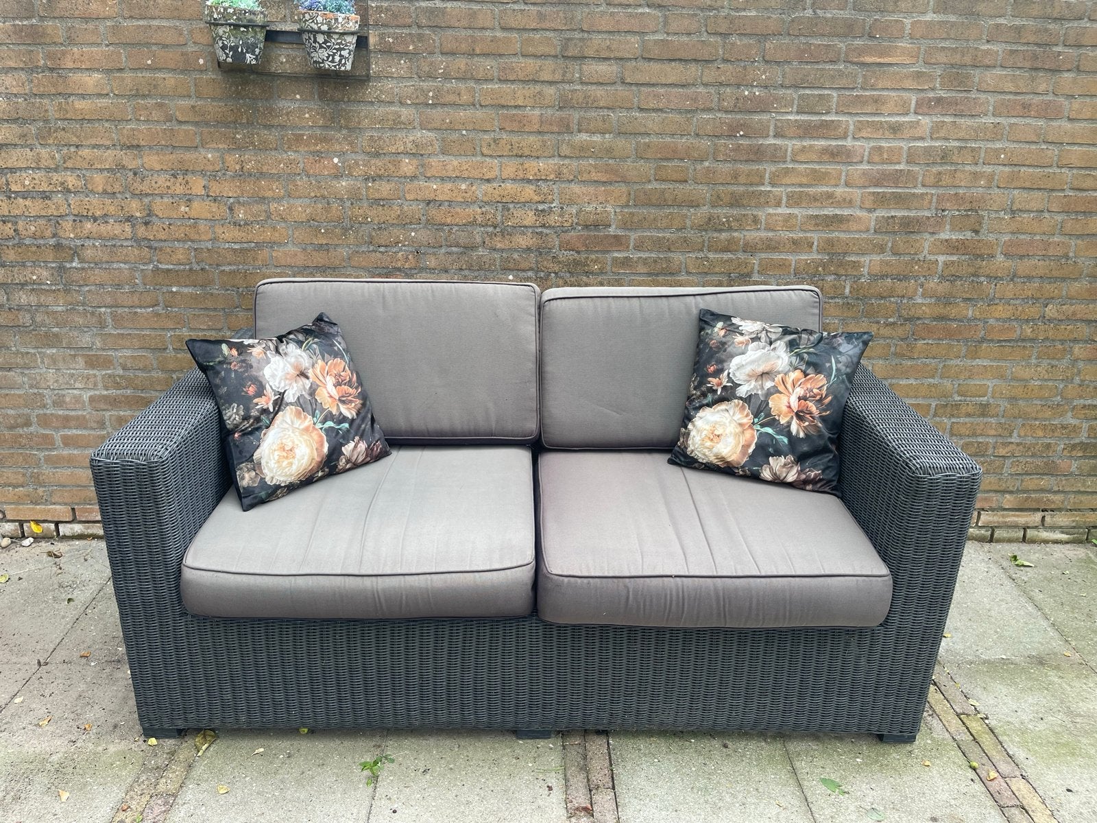 Club Collection Tuinset Antraciet 2-3 Persoons, Tuin en Terras, Tuinsets en Loungesets, Ophalen, Gebruikt, 3 zitplaatsen, Wicker