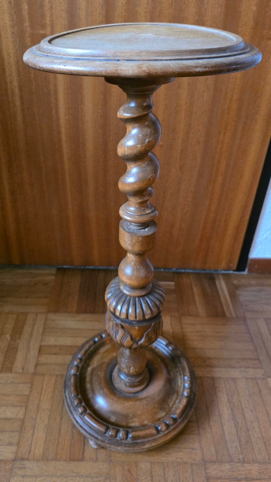 Antieke houten plantentafel met gedraaide poot, Antiek en Kunst, Ophalen