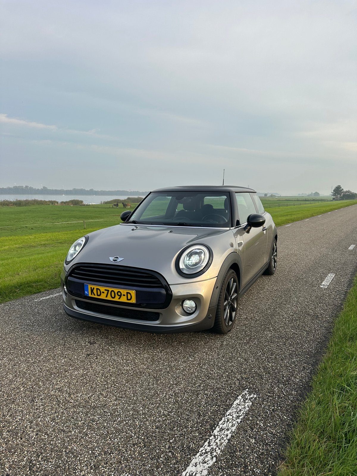 Zeer nette Mini cooper 1e eig. full options, Auto's, Voorwielaandrijving, 136 pk, 4 stoelen, Leder en Stof