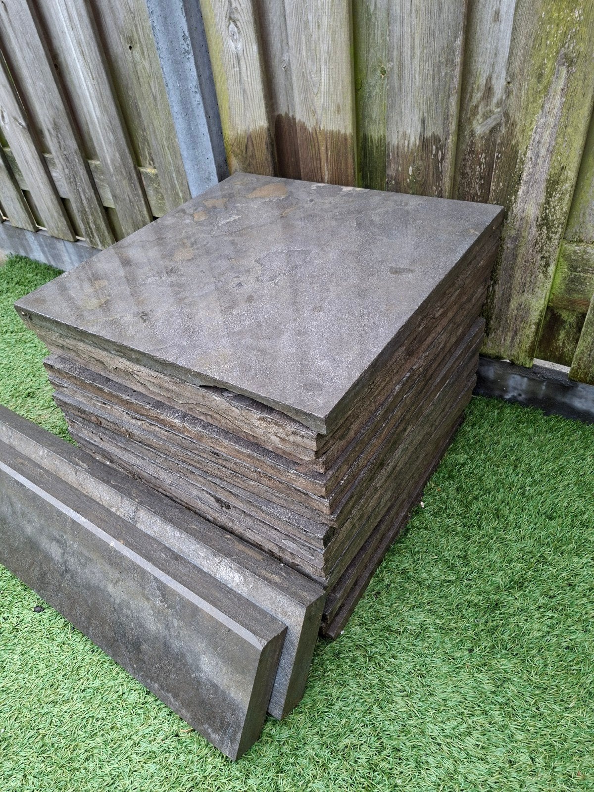 Natuursteen Chinees hardsteen tegels 60x60x3 16 stuks 💯, Ophalen, Gebruikt, Terrastegels, Natuursteen