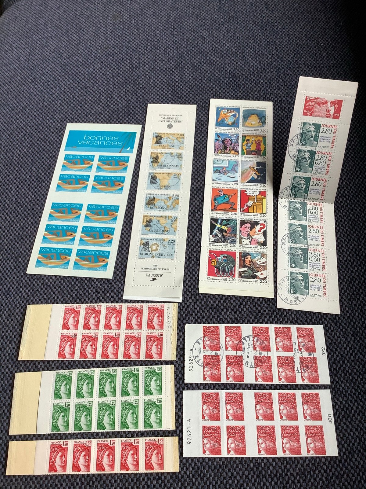 Collectie Franse postzegelboekjes en -strips, Ophalen of Verzenden, Gestempeld