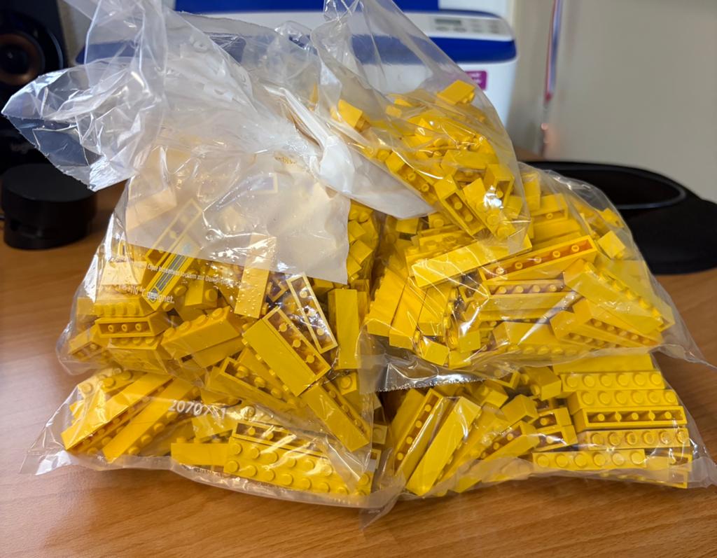 Lego steentjes geel 1x3/1x4/1x6/1x8/1x10/1x16, Ophalen of Verzenden, Gebruikt, Losse stenen, Lego
