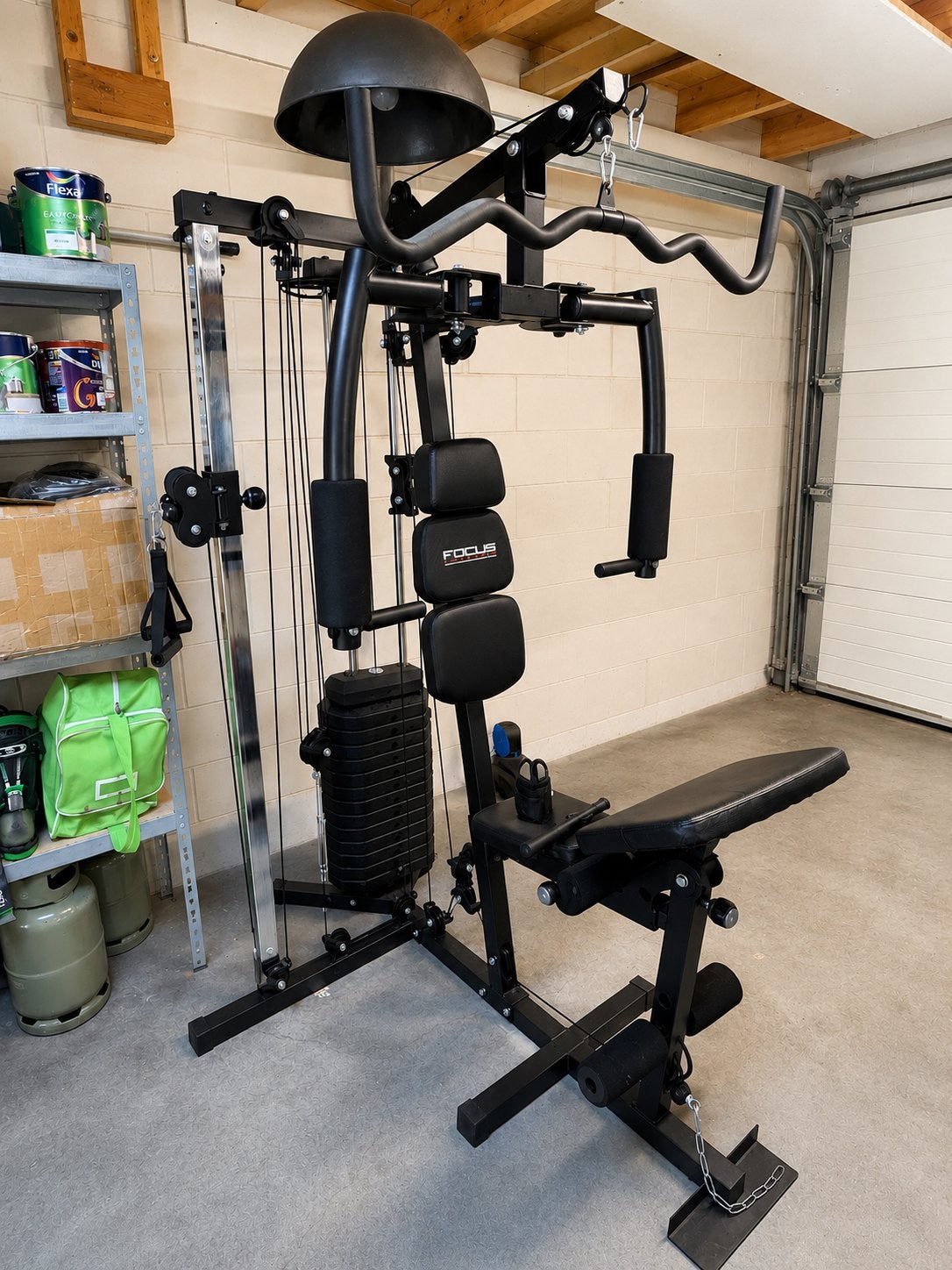 Focus Fitness Unit 6 Krachtstation Home Gym 70kg, Ophalen, Gebruikt, Metaal, Krachtstation