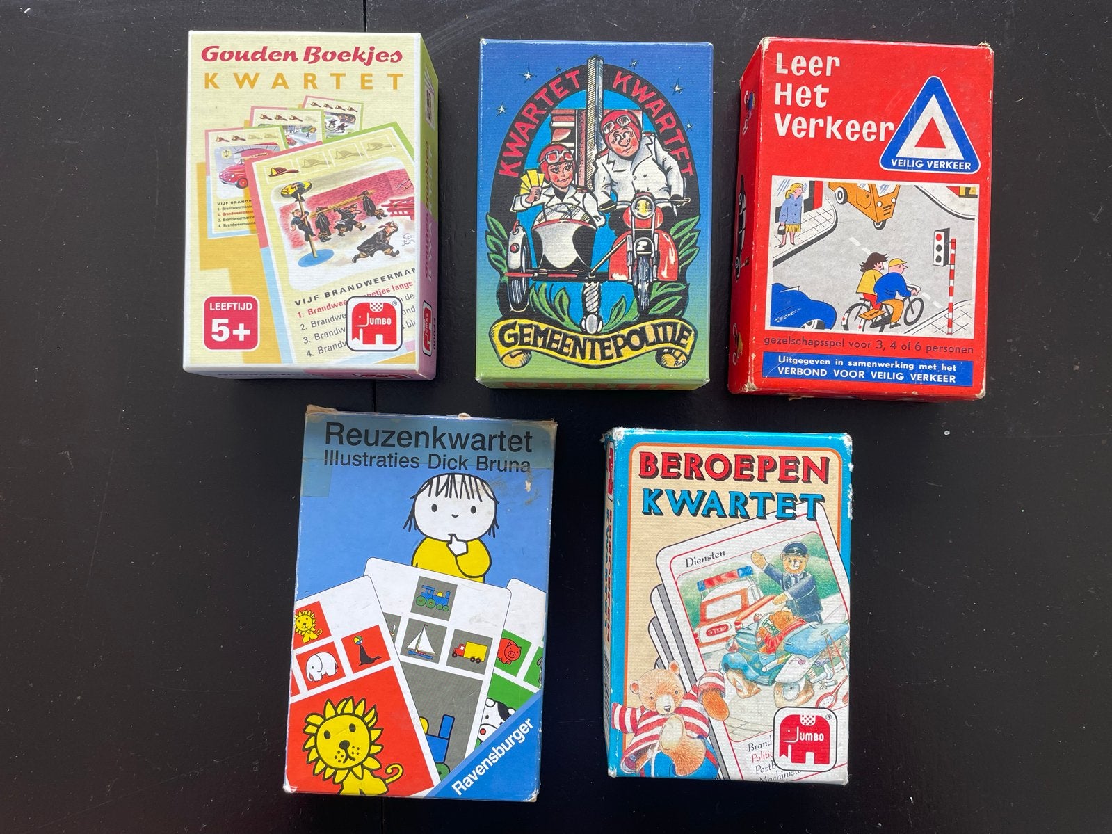 Kwartetspellen Collectie: Ravensburger, Jumbo, Gouden Boekje, Drie of vier spelers, Ophalen of Verzenden, Gebruikt