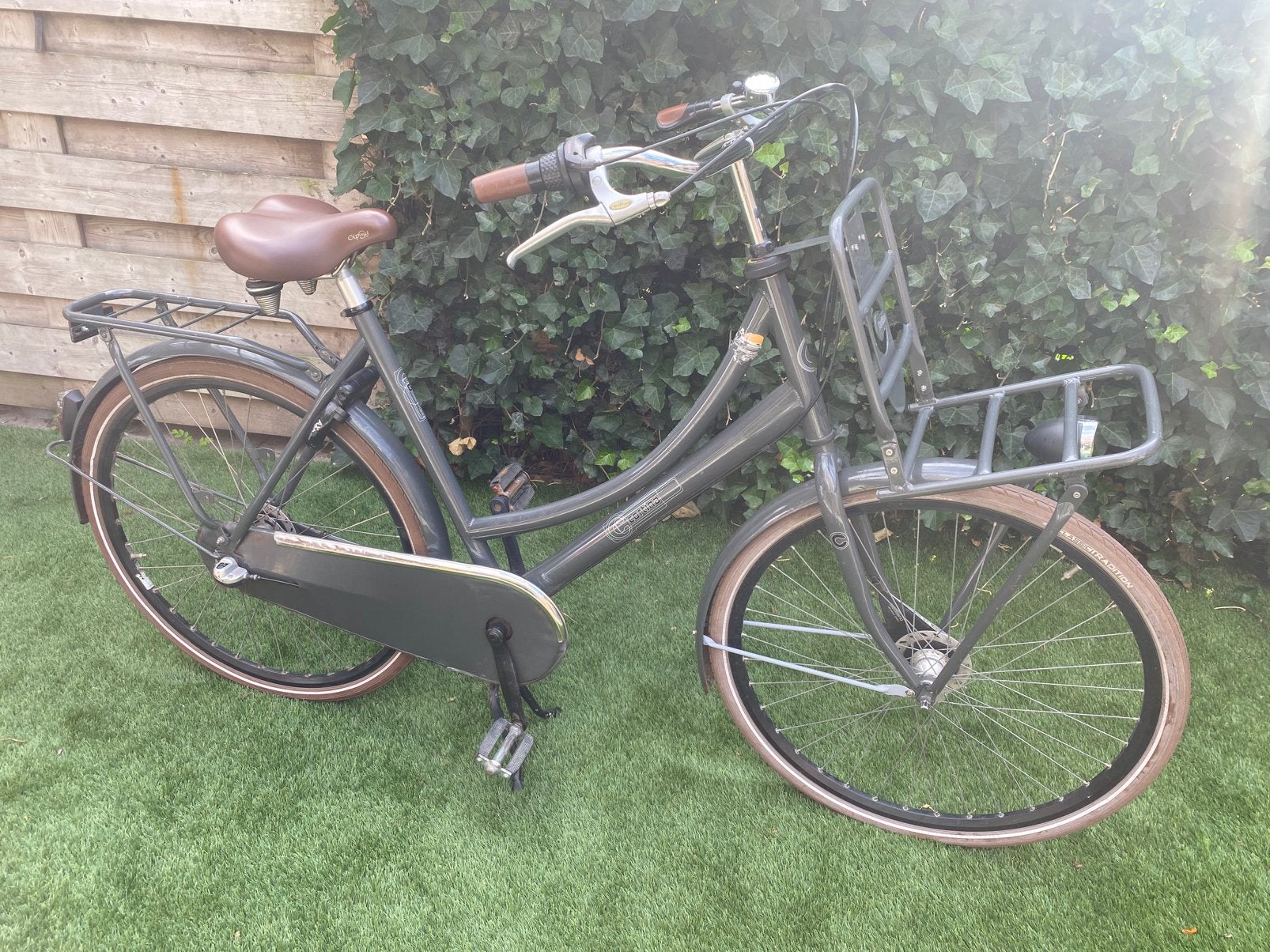 Cortina Roots transport moederfiets grijs, Gebruikt, 56 cm of meer, 0 zitjes, Dubbele standaard