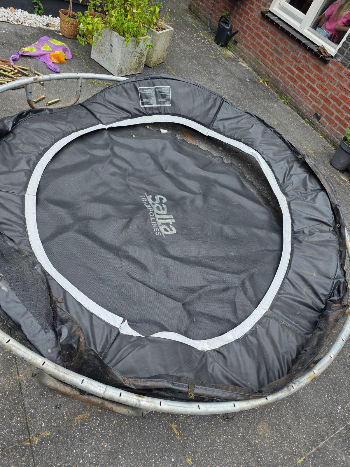 Inbouw trampoline Salta 250cm diameter, Ophalen, Gebruikt