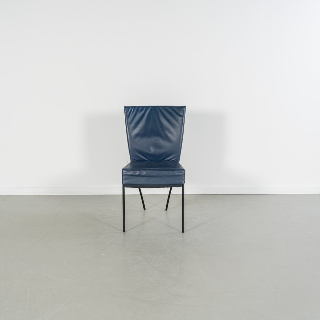Montis Spica Stoel Blauw Leder - Zwart Frame, Niet ingevuld, Zo goed als nieuw, Niet ingevuld, Niet ingevuld