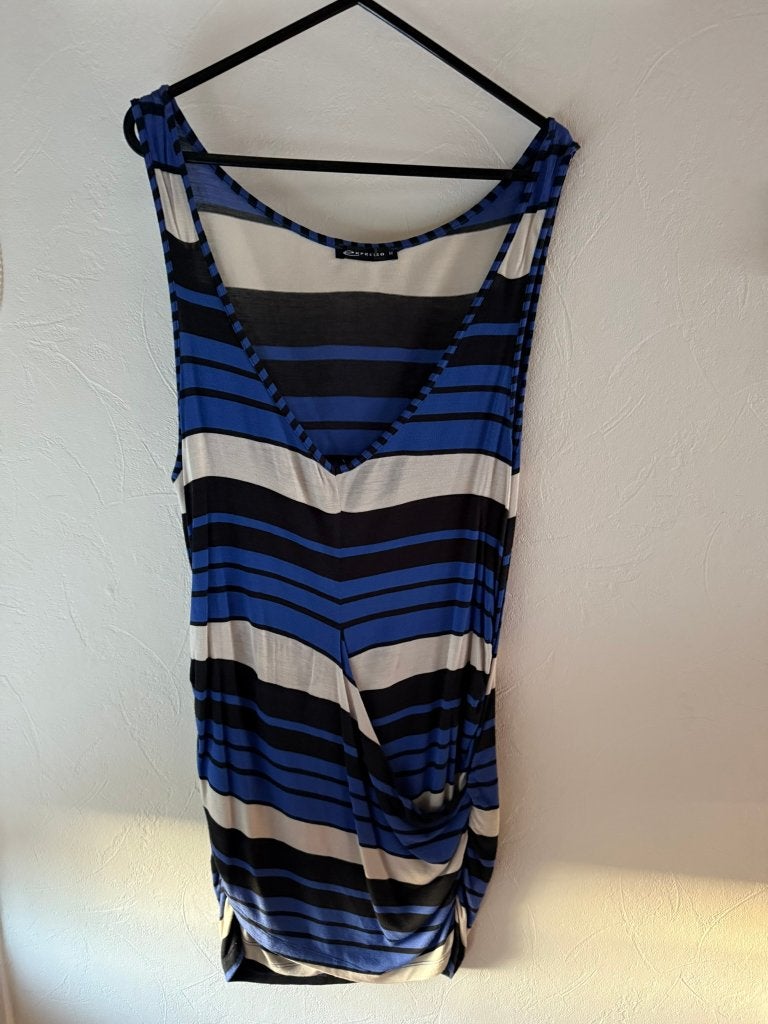 Blauw wit lang hempje Expresso maat M, Kleding | Dames, Maat 38/40 (M), Ophalen of Verzenden, Zo goed als nieuw, Zonder mouw
