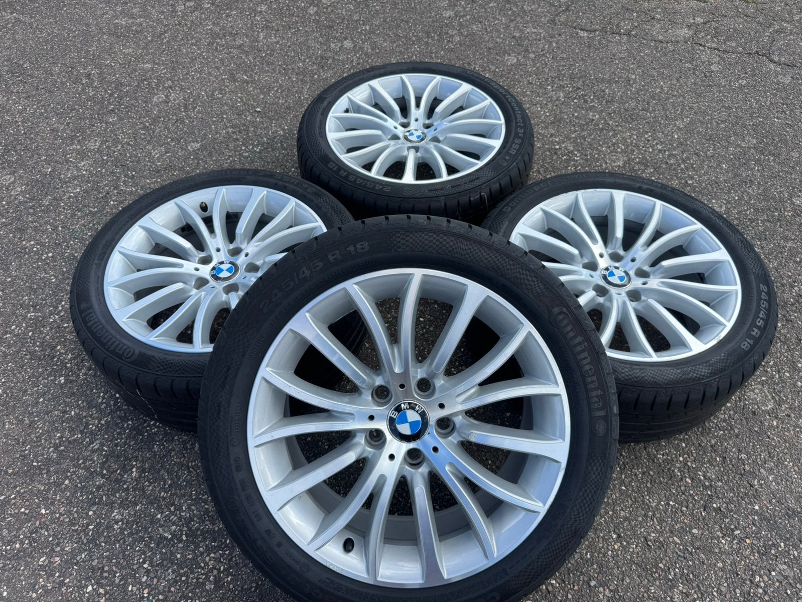 BMW 5 Serie F10 F11 18 inch velgen set zomerbanden origineel, Ophalen, 18 inch, 245 mm, Banden en Velgen