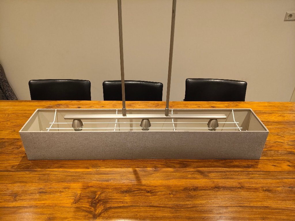 mooie eettafel hanglamp, Ophalen, Zo goed als nieuw, Textiel, E27 (groot)