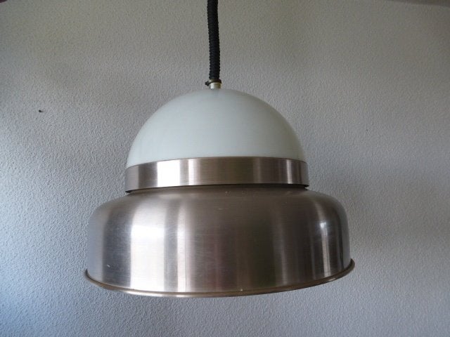 Dijkstra lamp retro vintage design wit rood metaal spage age, Ophalen, Gebruikt, Dijkstra lampen, Minder dan 50 cm