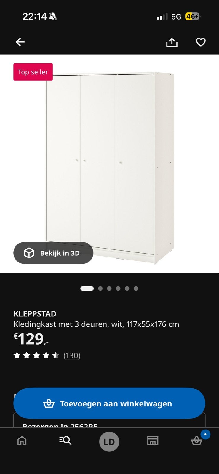 IKEA kledingkast met 3 deuren, Ophalen, Gebruikt, 100 tot 150 cm, 200 cm of meer