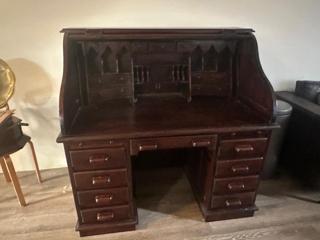 Secretaire notenhout, Ophalen of Verzenden, Gebruikt