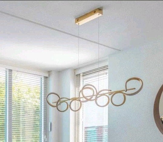 Design hanglamp goud langwerpig 3-staps dimbaar - Krisscross, Ophalen, Zo goed als nieuw, Metaal, Modern design