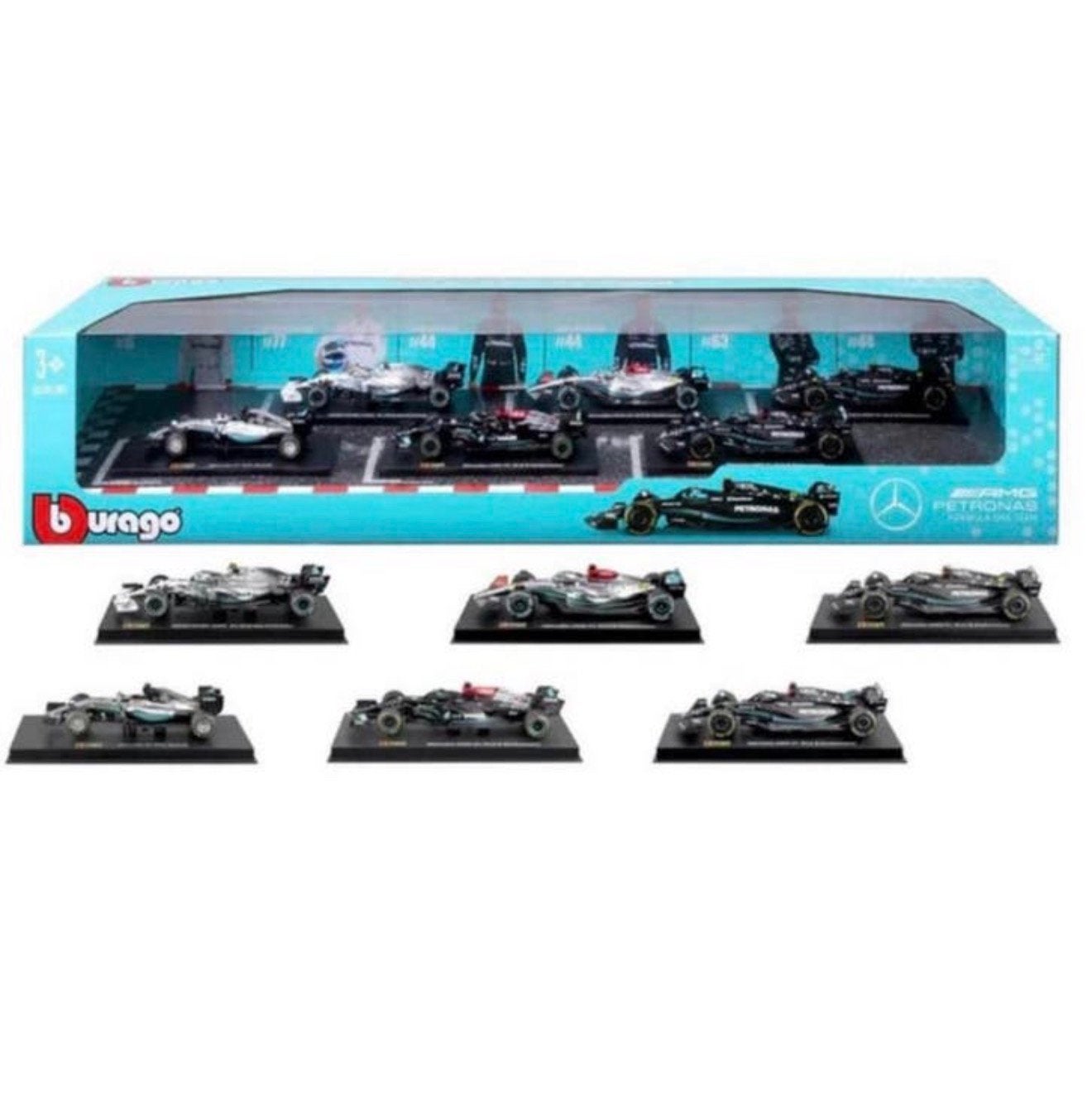 Bburago 1:43 6 Model-Autos ! Mercedes-AMG Petronas Formule 1, Overige merken, Auto, Nieuw, Ophalen of Verzenden