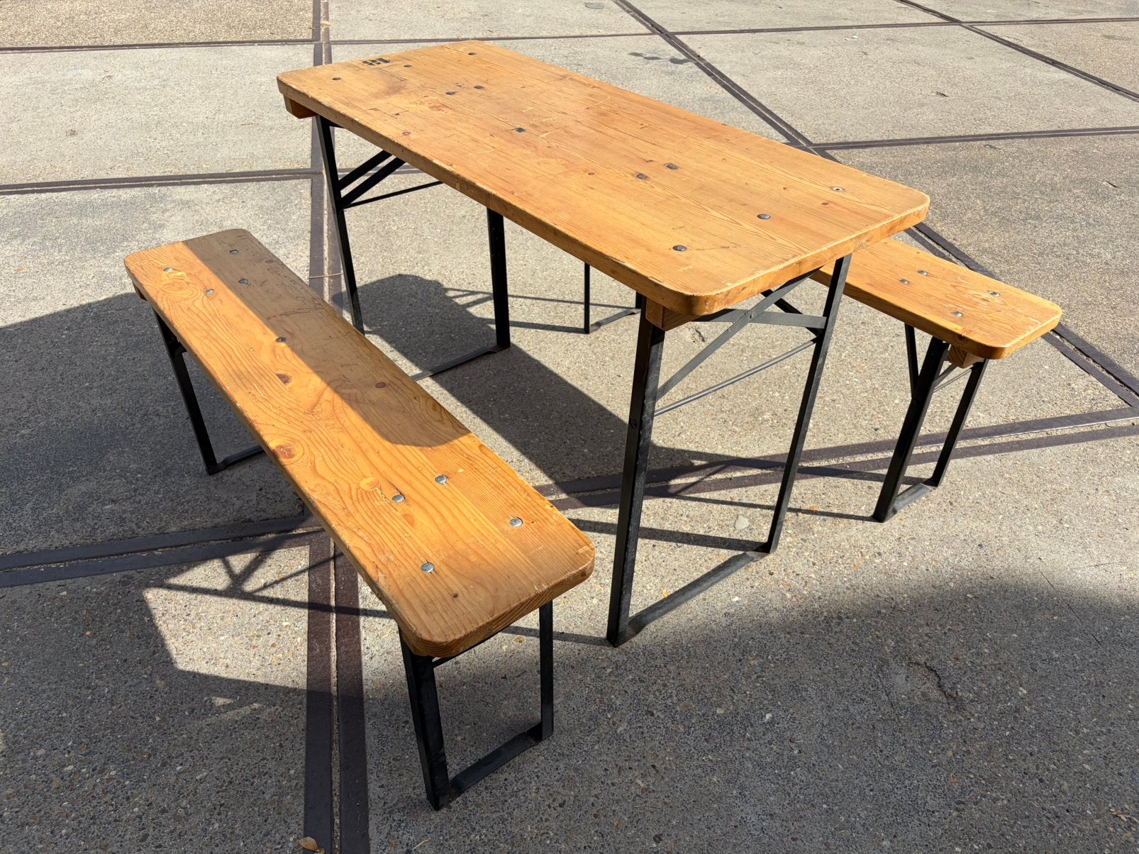 Biertafel set, Ophalen, Gebruikt, Inklapbaar, Rechthoekig