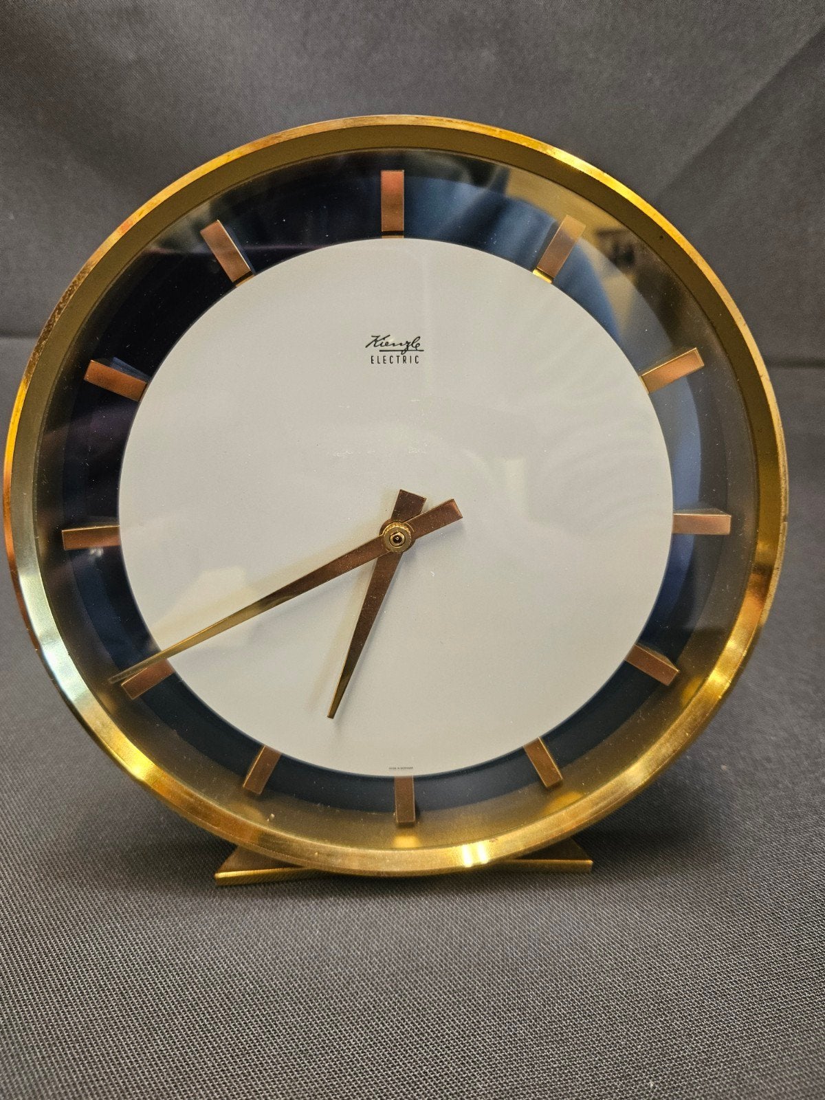Vintage Kienzle Electric Tafelklok - Messing, Ophalen of Verzenden