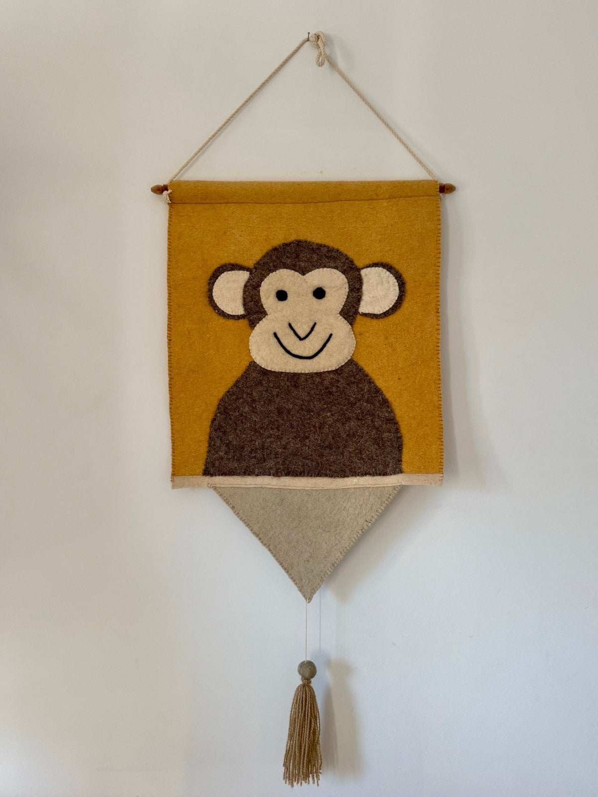 Wandkleed Aap - Vilt Decoratie Kinderkamer, Overige stijlen, Ophalen of Verzenden, Zo goed als nieuw, Textiel