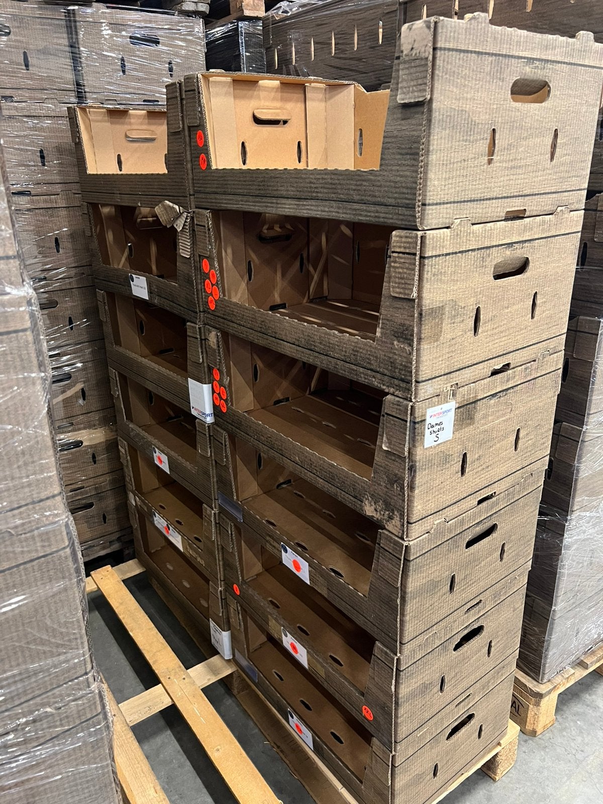 Stapelbakken /magazijnbakken karton 59 x 39 x 23 tot 4000 st, Diversen, Papierwaren, Ophalen, Gebruikt