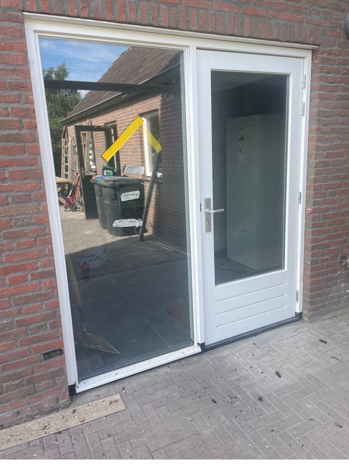 Buitendeur hout, Ophalen, Deurkozijn, Zo goed als nieuw, 150 tot 225 cm