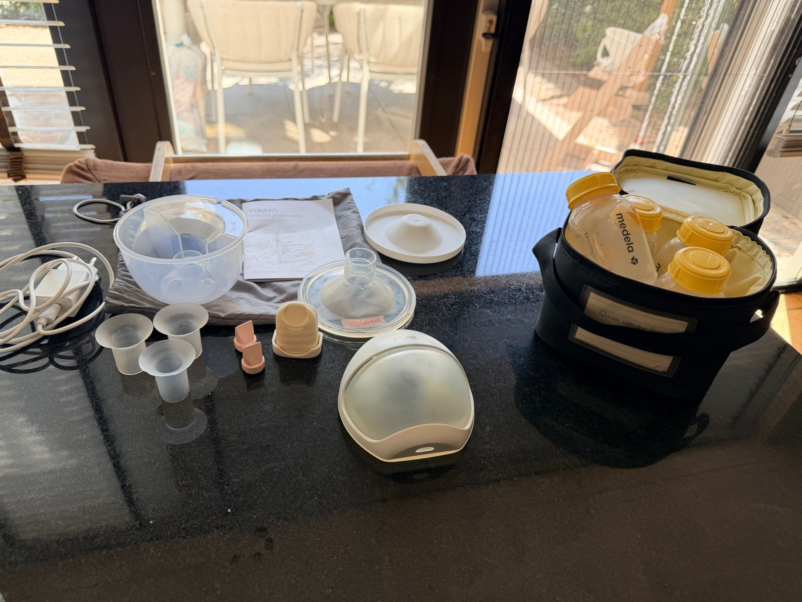 Youha borstkolf met Medela koeltas en Elvie, Ophalen, Gebruikt, Youha, Borstkolf