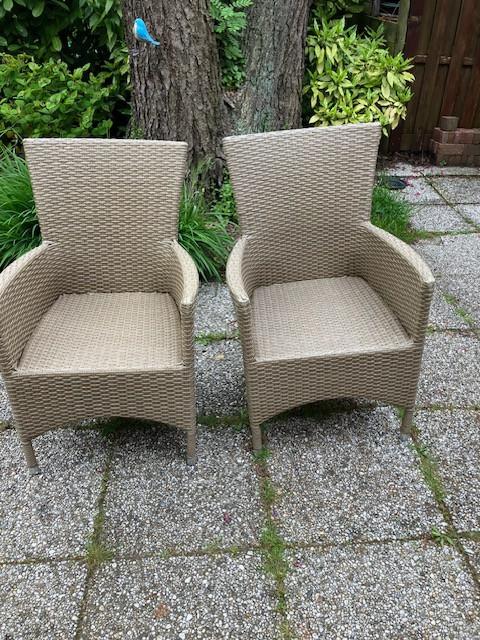 2 tuinstoelen, Ophalen, Gebruikt, Kunststof