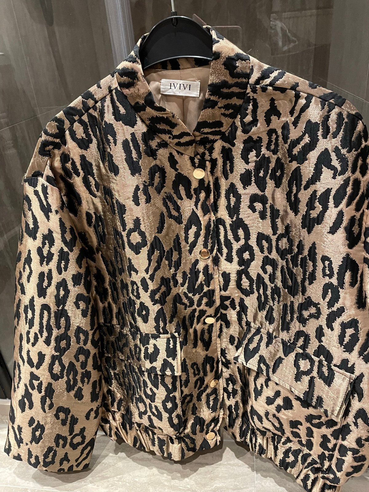IVIVI Luipaardprint Bomberjack Maat L, Kleding | Dames, Ophalen of Verzenden, Zo goed als nieuw, Maat 42/44 (L), Meerkleurig