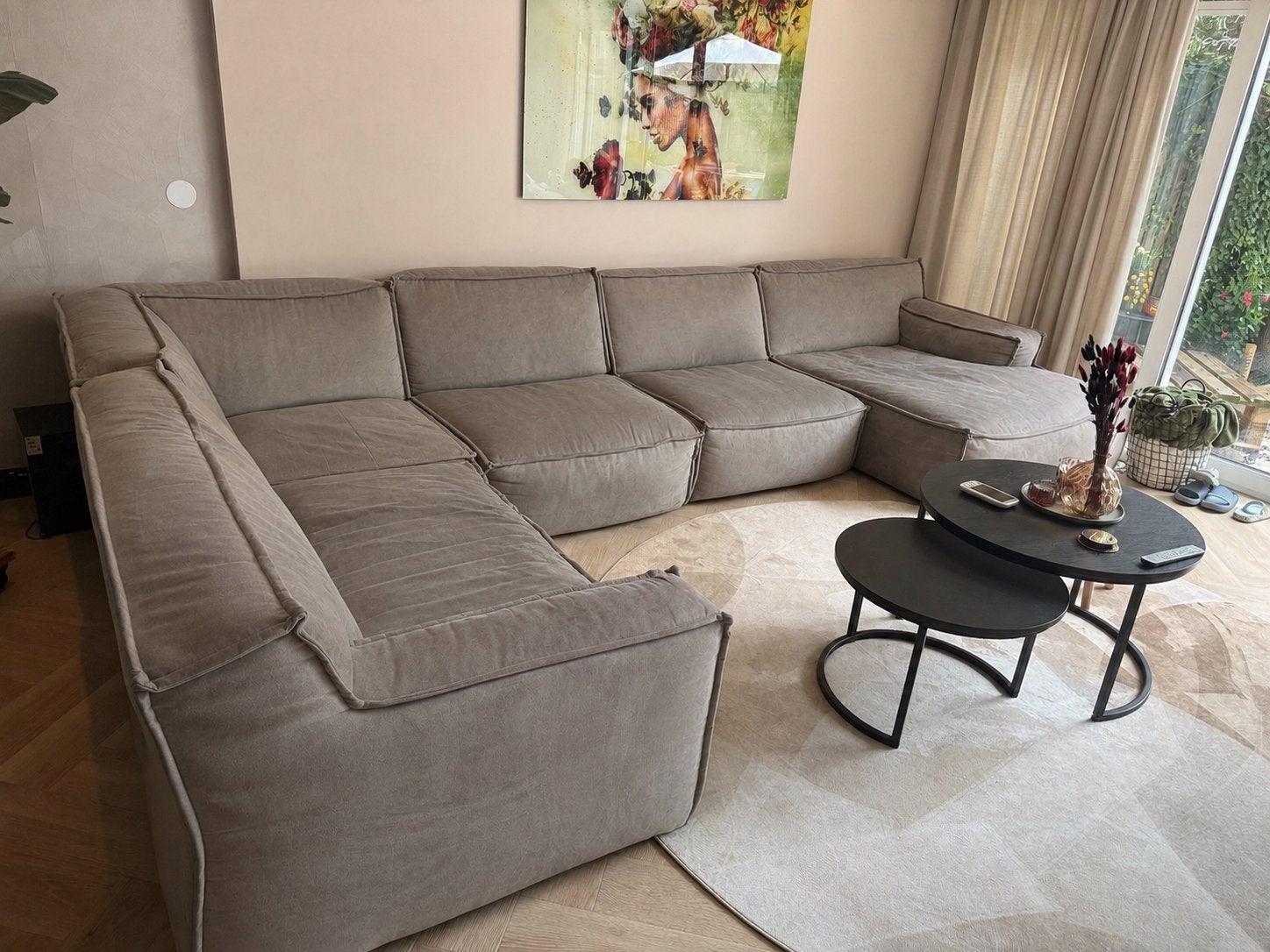 Grote modulaire hoekbank Goossens - grijs, Ophalen, Gebruikt, 100 tot 125 cm, Hoekbank