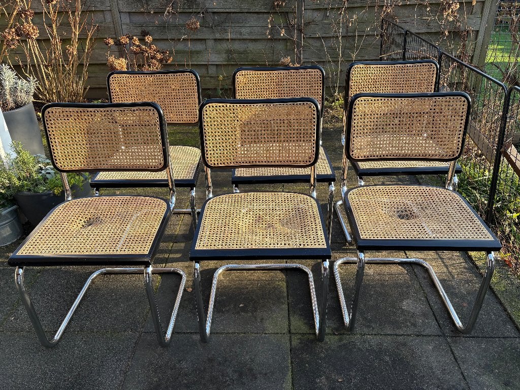Thonet S32V stoel look-a-like zwart 6x, Huis en Inrichting, Ophalen, Overige materialen, Gebruikt, Zwart