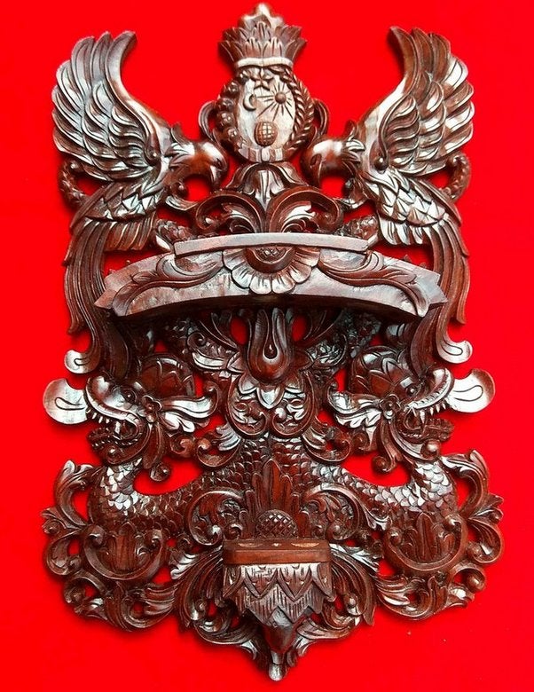 Exclusieve Teakhouten Blawong – Koninklijke Wandhouder BW03, Hout, Bruin, Handgemaakt, Verzenden