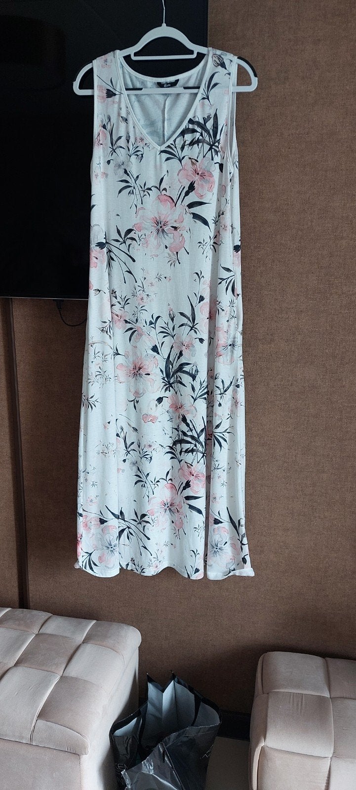 Zomerse bloemenjurk met roze bolero - Maat XL, Ophalen of Verzenden