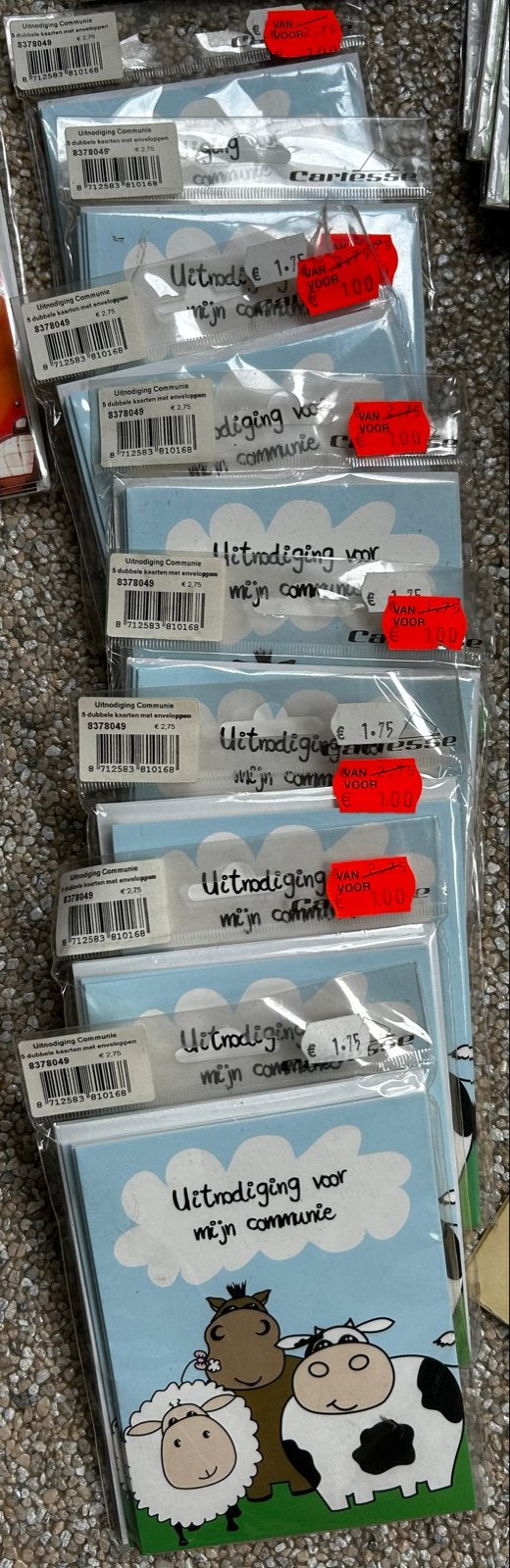 Communie uitnodigingen en stickers - Diverse sets, Ophalen of Verzenden, Nieuw, Versiering