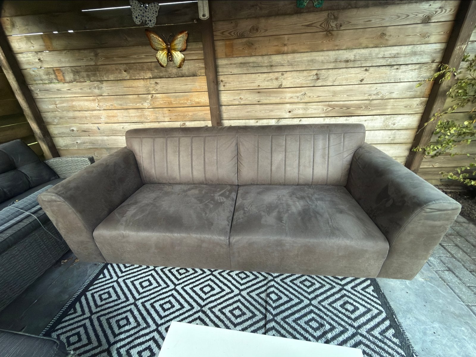 Nette bank - Bruin/Taupe, Ophalen, Gebruikt, Tweepersoons, 75 tot 100 cm