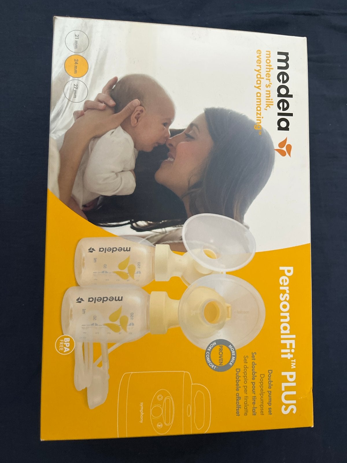 Medela PersonalFit Plus dubbele afkolfset 24 mm, Ophalen of Verzenden, Zo goed als nieuw