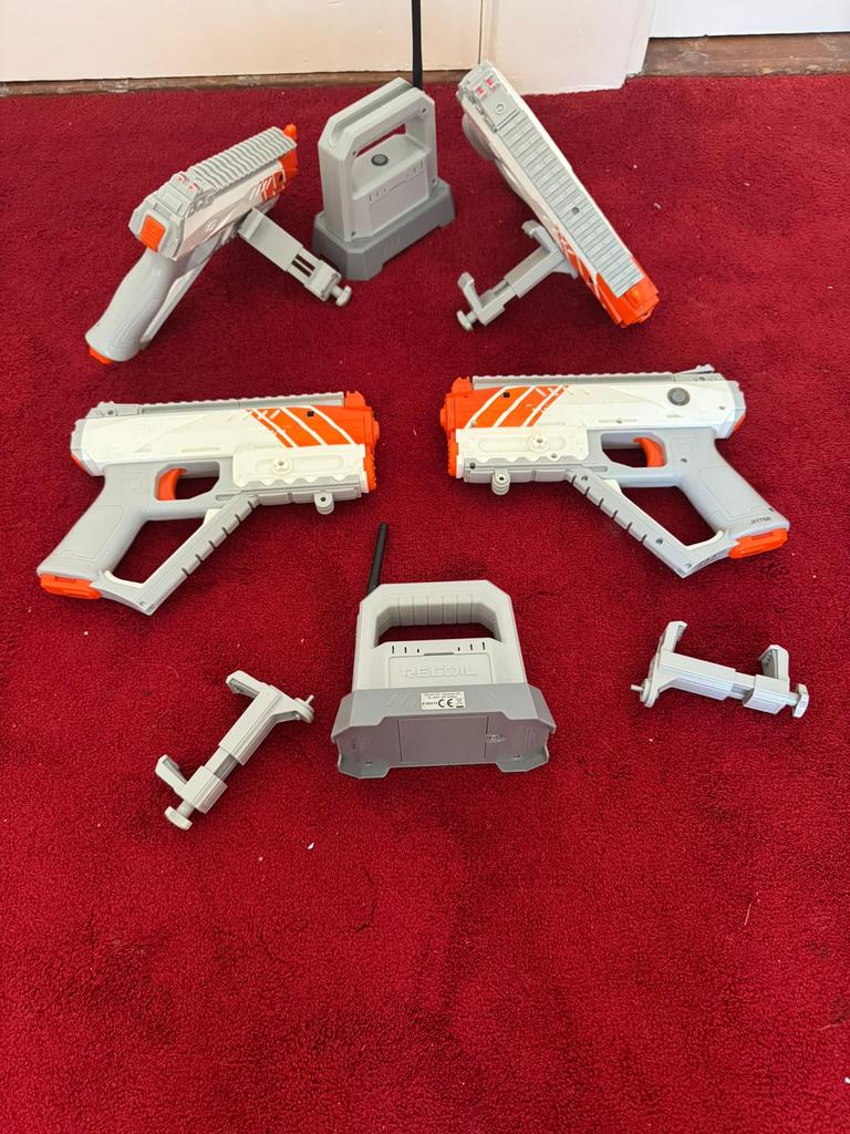 Recoil - lasergame starterssets / 4 laserguns, Ophalen of Verzenden, Gebruikt