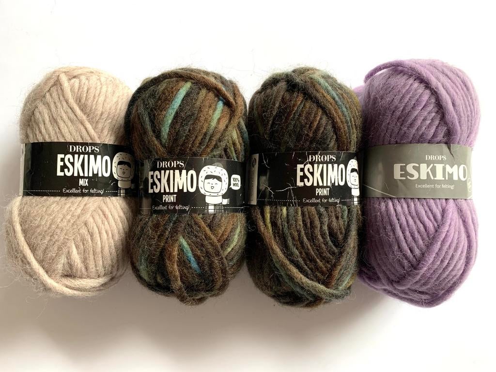 Drops Eskimo viltwol 4 x 50 g, Hobby en Vrije tijd, Ophalen of Verzenden, Nieuw, Haken, Wol of Garen