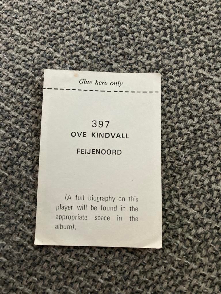 OUD NIET INGEPLAKT PLAATJE OVE KINDVALL FEYENOORD, Verzamelen, Ophalen of Verzenden, Zo goed als nieuw, Feyenoord, Poster, Plaatje of Sticker
