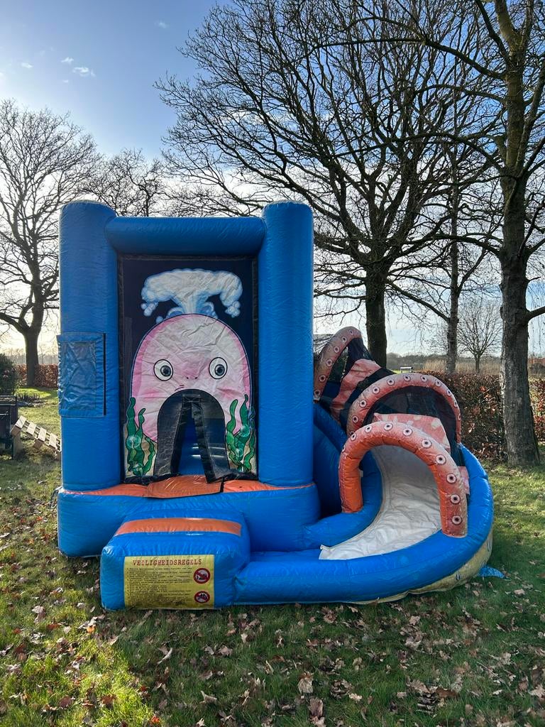 Springkussen met glijbaan huren!, Ophalen, Gebruikt