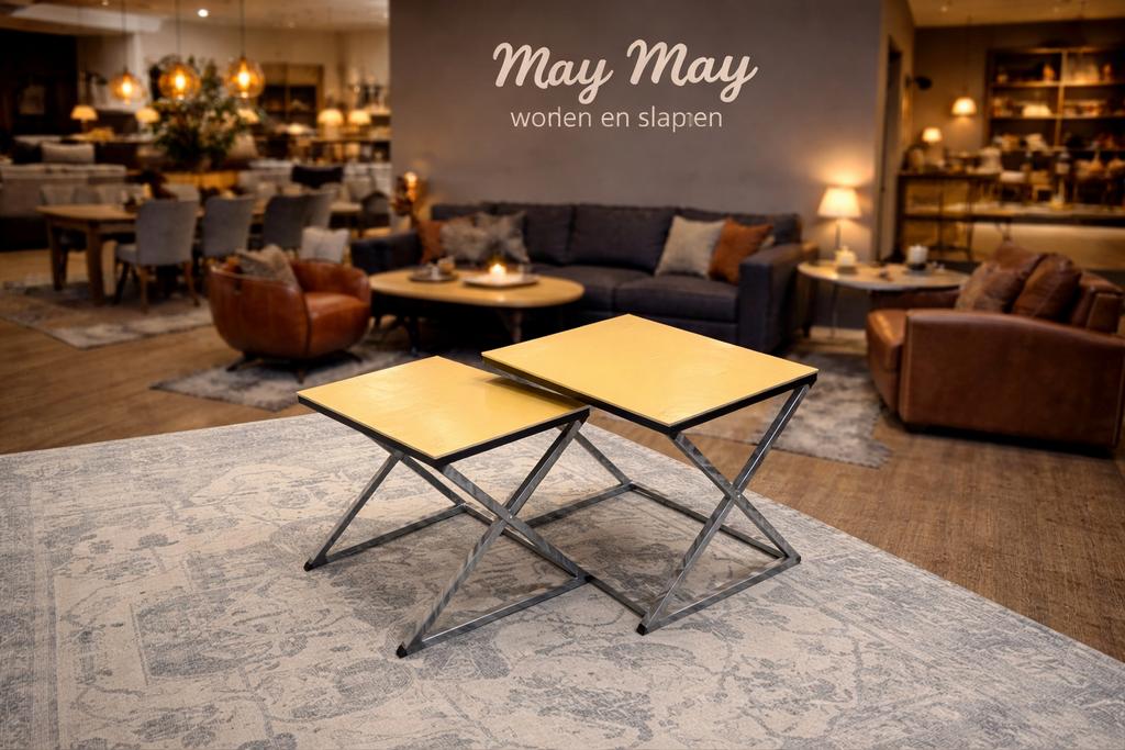 Salontafelset 2-Delig Z-Vorm Ligt Mustard Direct/Leverbaar