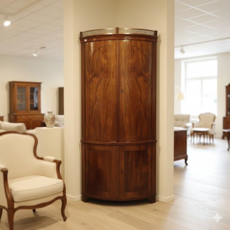 Hoekkast Kast Biedermeier 1820 Mahonie Art. Nr.: 24105, Ophalen