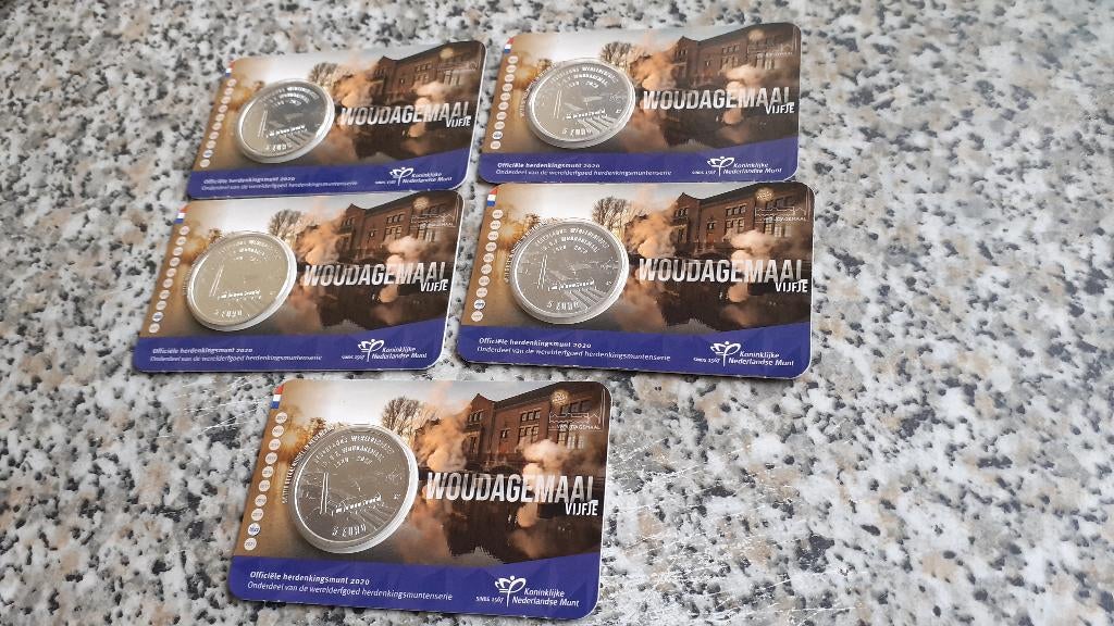 Woudagemaal vijfje 2020 UNC in de Coincard, Ophalen of Verzenden, Koningin Beatrix, Overige waardes, Losse munt