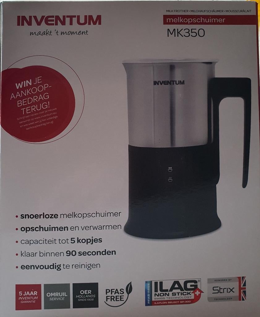 Inventum melkopschuimer MK350, Witgoed en Apparatuur, Melkopschuimers, Ophalen, Nieuw, Elektrische melkopschuimer