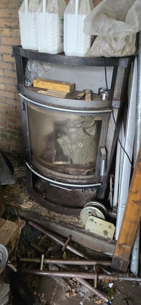 Houtkachel 8kW - Defect Raam, Werkt Prima, Ophalen, Gebruikt, Houtkachel, Vrijstaand