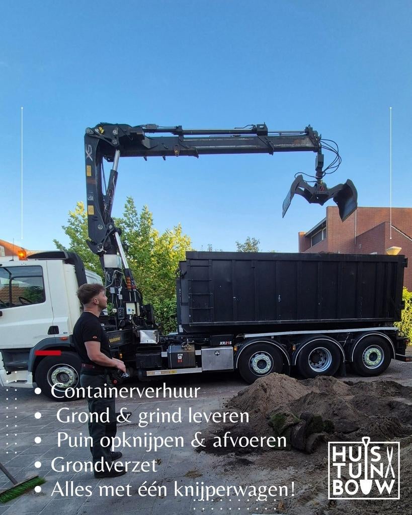 Zand, Grind & afvalcontainer huren Knijperwagen!, Diensten en Vakmensen, Verhuur | Overig
