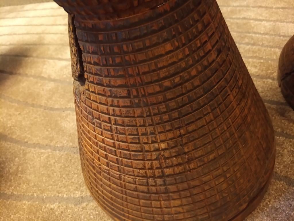 Bijzettafel massief hout diabolo stoer, Minder dan 55 cm, Rond, Nieuw, Ophalen of Verzenden